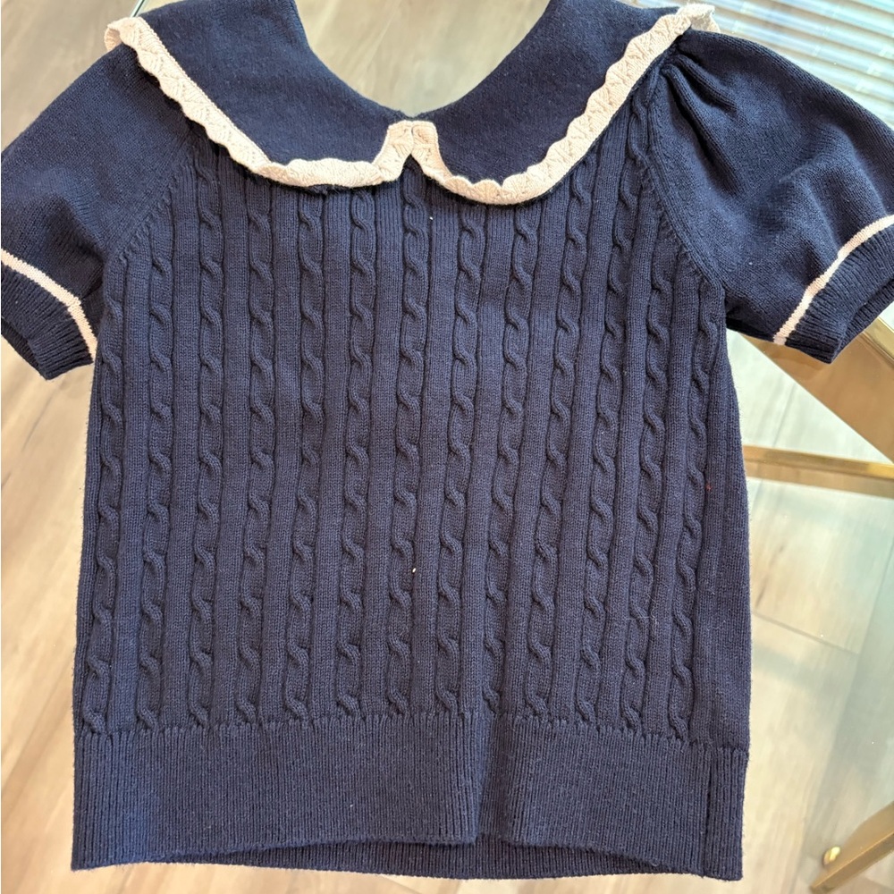 Janie and Jack Navy Blue Cable Knit Sweater